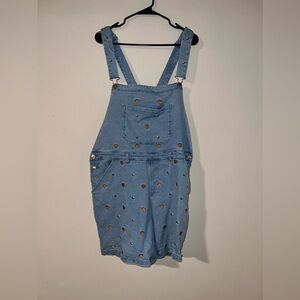 VINTAGE DISNEY CAKEWORTHY WINNIE THE POOH EMBROIDERED SHORTALLS 95th ANNIVERSARY